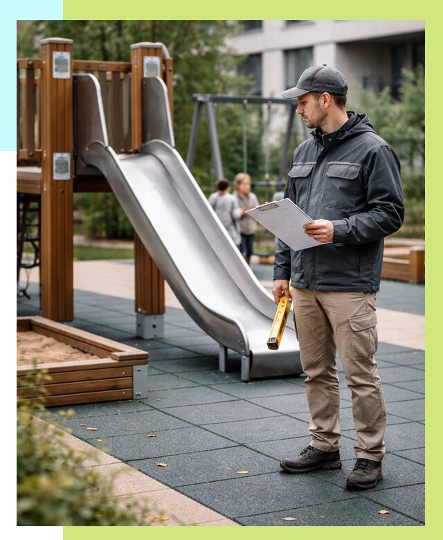 Сертификация детских площадок в Кирове-Чепецке от 27185 р. | Алешин-Крв