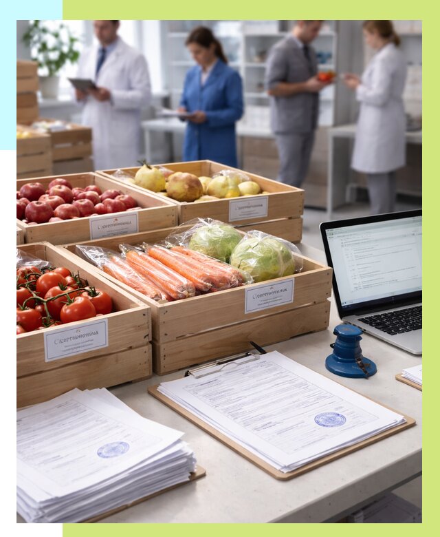 Сертификация овощей и фруктов в Кирове-Чепецке от 9243 р. | Алешин-Крв